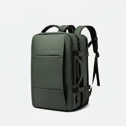 45L Green backpack with dimensions and capacity label on a white background
