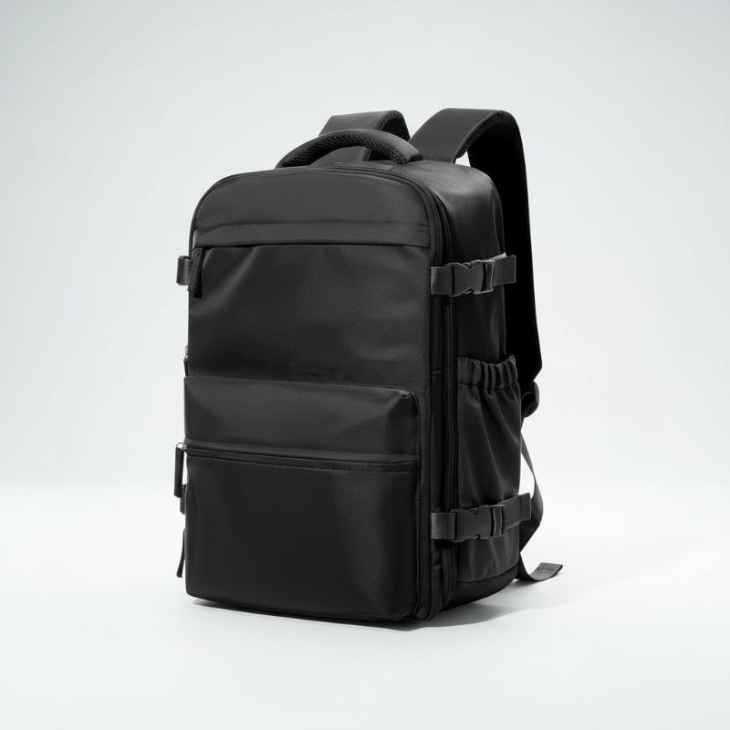 Black Air Vacuum compression Backpack on a white background