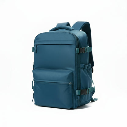 Blue Air Vacuum compression Backpack on a white background